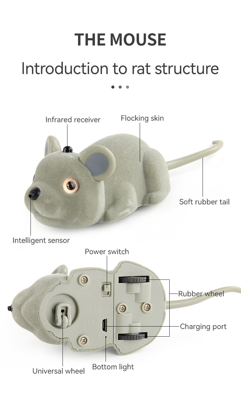 Remote Control Infrared Sensor Simulation Mouse Usb Rechargeable Pet Toy
