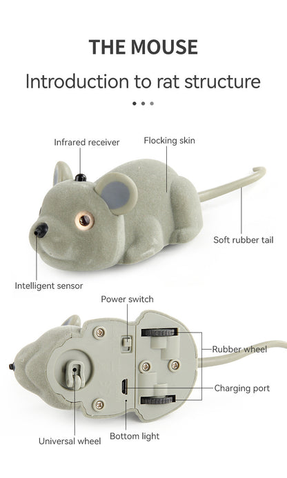 Remote Control Infrared Sensor Simulation Mouse Usb Rechargeable Pet Toy